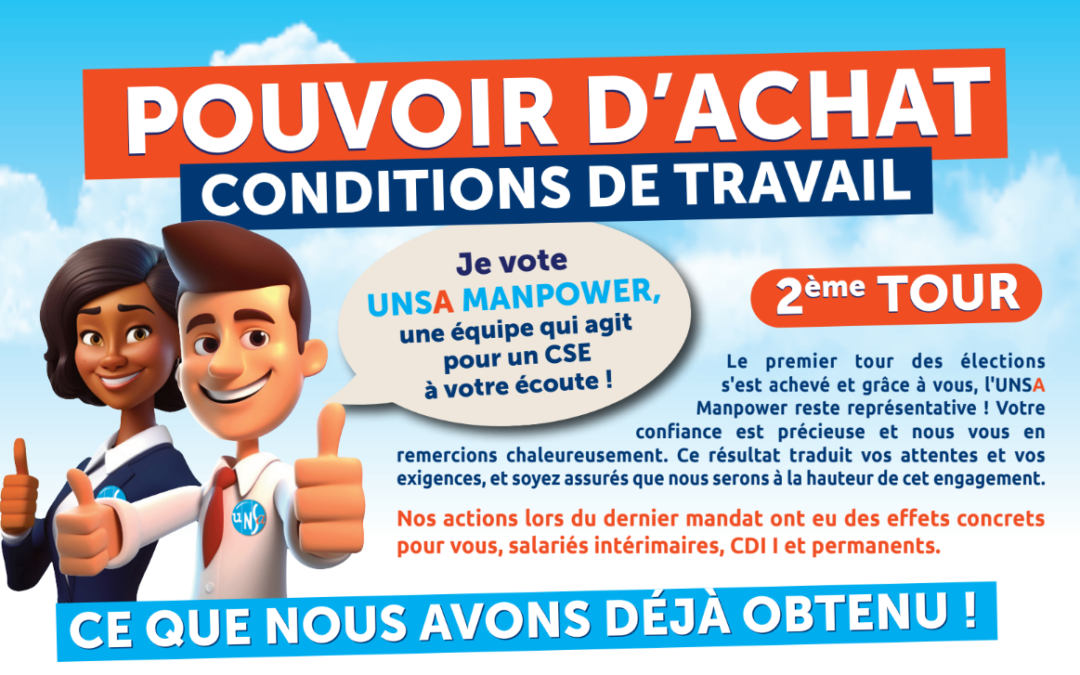 25 Avril – 6 Mai : Votez et faites voter UNSA Manpower !